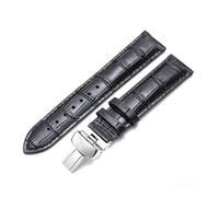 LUGEMA Cinturino In Vera Pelle Compatibile Con Cinturino For Orologio Tissot Le Locle T41 T006 PRC200 Da 18 19 20 22 Mm(Black silver clasp,22mm)