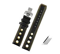LUGEMA Cinturino In Vera Pelle Compatibile Con Tissot 1853 Sports Watchband Racing PRS516 T91. Strato Superiore In Pelle Bovina Da 20 Mm. Accessori For Cinturino.(Black yellow SR)