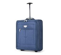 LUGG British Airways - Trolley leggero da cabina, in poliestere 600D, con push-up, ruote solide, Easyjet, Ryanair, armadietto delle vie aeree (44,5 x 35,6 x 9,4 cm), Blu, 55x40x20cm, Colore: blu