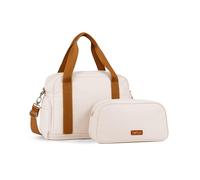 Lugg Jetset 3 pezzi - Ryanair 40 x 25 x 20 cm borsa da cabina rigida con ruote staccabili, borsone e borsa da toilette per bagaglio a mano leggero compagnia aerea, Crema/Marrone, Duffle & Toiletry Bag