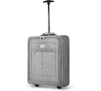LUGG Trolley leggero da cabina, in poliestere 600D resistente, con fiocco di neve, ruote solide, Easyjet, Ryanair, British Airways, Grigio, 45x36x20cm, Morbida borsa da cabina