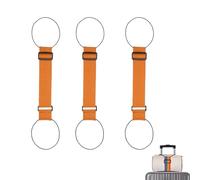 Luggage Connector Straps for Suitcases, Adjustable Bungee Belt to Connect Two Suitcases, Travel Essentials for Carry-On & Checked Luggage (Orange)