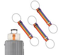 Luggage Connector Straps, Multi Use Strong Adjustable Luggage Connector Straps for Stacking & Easy Handling (Rainbow,3pcs)