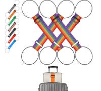 Luggage Connector Straps, Multi Use Strong Adjustable Luggage Connector Straps, Luggages Essentials, Elastic Rope,Adjustable Buckle (Colorful,4 Pcs)