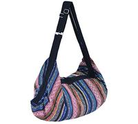 Luggage Hobo Crossbody Bag Shoulder Bag Travel Bag Messenger Bag Hippie Boho Bohemian Large Purse (Pink-Blue)