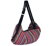 Luggage Hobo Crossbody Bag Shoulder Bag Travel Bag Messenger Bag Hippie Boho Bohemian Large Purse (Red)