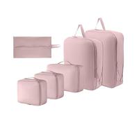 Luggage Packing Organizers - Compressione Packing Cube | 6 pezzi espandibili da viaggio | Espandibile Packings Organizers Carry on | Stain-Resistant Storage Pouch for Men Women Girls Youth Teens, rosa