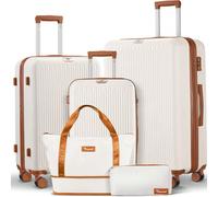 Luggage Sets 5 Piece,Expandable Hardshell Suitcase Set, Travel Suitcases with Durable Spinner Wheels and TSA Lock 5-Piece Luggage Set: The luggage sets include a 20" carry - on, 24" medium checked, 28