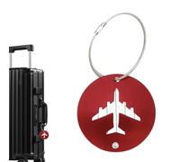 Luggage Tags | Badge Holders With Clip | Round Identifiers Travel Bag Tags | Metal Double Sided | Airplane Design Name Card Luggage For Travel Suitcases Outdoor Fun Roam