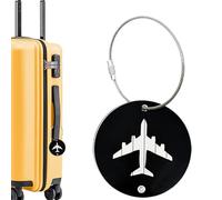 Luggage Tags | Badge Holders With Clip | Round Identifiers Travel Bag Tags | Metal Double Sided | Airplane Design Name Card Luggage For Travel Suitcases Outdoor Fun Roam