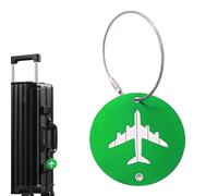 Luggage Tags | Badge Holders With Clip | Round Identifiers Travel Bag Tags | Metal Double Sided | Airplane Design Name Card Luggage For Travel Suitcases Outdoor Fun Roam