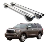 LUGIWN Barre Portatutto per Toyota Sequoia 2008 2009 2010 2011 2012-2022, Barre Portapacchi per Auto, Portapacchi da Tetto per Viaggi, Vacanze, Uso Quotidiano,Silver