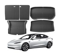 LUGIWN Tappetino del Bagagliaio per Tesla Model 3 2023, Tappetini in Gomma e Vasca per Bagagliaio, Tappetino di Protezione Tutte Le Stagioni,Full Set of 4 PCS