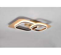 LUGO PLAFONIERA LED 28W 3400lm, 3000K DOPPIO QUADRATO METALLO ORO CON BORDO NERO CON REGOLAZIONE INTENSITA' CON NORMALE INTERRUTTORE A PARETE L. 54CM