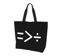 L'uguaglianza è maggiore della divisione Borsa per la spesa riutilizzabile in tela leggera da donna nera