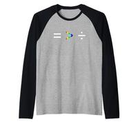 L'uguaglianza è Maggiore della Divisione Semplice Equazione Arcobaleno Maglia con Maniche Raglan