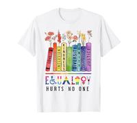 L'uguaglianza LGBT fa male a nessuno orgoglio Diritti umani Libri floreali Maglietta