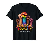 L'uguaglianza non fa male a nessuno Rainbow Fist Supporto LGBTQ Maglietta