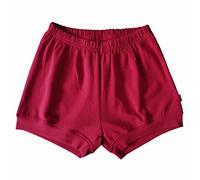 LUHAYESA Pantaloncini da yoga elastici 95% cotone Iyengar unisex per uomo, donna e bambino, Rosso vinaccia, XL