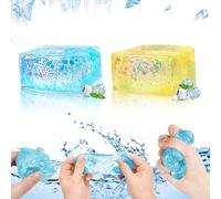 LUHOCIY 2 Pezzi Eliminare L'ansia Squishy Cubo Antistress,Compatto e Portatile Squeeze Antistress Cubo,Vi Dona ii Buon Umore Ogni Giornoeco-Compatibile e non Tossico Silky Antistress Cubo