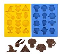 LUHOCIY 2 stampi in silicone per cioccolatini Harry tema magico, in silicone, riutilizzabili, facili da sformare, per torte, caramelle, cioccolatini
