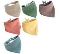 LUHOCIY 6 Pezzi Bavaglino Neonato, Bavaglini Bandana, Bavaglini Cotone Adatto a Neonati e Bambini Piccoli Asciugamani per Sbavare, in Puro Cotone Morbido, per la Cura Della Pelle del Bambino