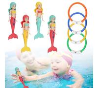 LUHOCIY 8 Pezzi Immersioni Bambini, Anelli da Immersione, Piscina Sirena Set, Progettato per la Ricreazione dell'Acqua, può Essere Utilizzato nelle Piscine, Parchi Acquatici