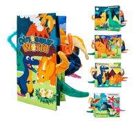 LUHOCIY Libri di Stoffa per Neonati, Libri per Neonati, Libro per Neonati, Adatto a Promuovere lo Sviluppo Cerebrale/il Riconoscimento Dei Colori/la Coordinazione Occhio-mano Nei Bambini (Dinosauro)