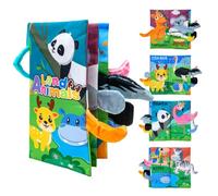 LUHOCIY Libri di Stoffa per Neonato, Adatto a Promuovere Lo Sviluppo Cerebrale/Il Riconoscimento dei Colori/la Coordinazione Occhio-Mano nei Bambini (Zoo)