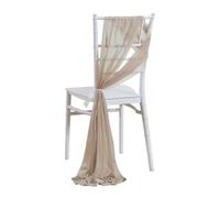 LUHYSU 10/50 Pezzi Come telai per sedie in Chiffon Decorazione per sedie da Matrimonio per Eventi di Banchetti per Feste in corridoio, 17x275 cm Kaki Lungo chiaro-10 Pezzi