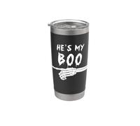 Lui è il mio Boo Skeleton Matching Finger che indica Lui è il mio fischio Bicchiere termico in acciaio inox doppia parete