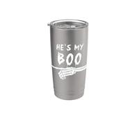 Lui è il mio Boo Skeleton Matching Finger che indica Lui è il mio fischio Bicchiere termico in acciaio inox doppia parete