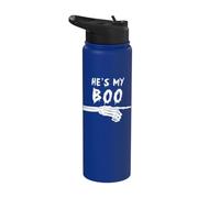 Lui è il mio Boo Skeleton Matching Finger che indica Lui è il mio fischio Stainless Steel Insulated Water Bottle
