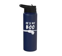Lui è il mio Boo Skeleton Matching Finger che indica Lui è il mio fischio Stainless Steel Insulated Water Bottle
