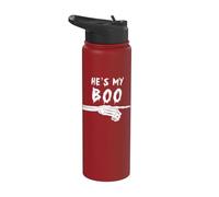 Lui è il mio Boo Skeleton Matching Finger che indica Lui è il mio fischio Stainless Steel Insulated Water Bottle