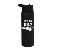 Lui è il mio Boo Skeleton Matching Finger che indica Lui è il mio fischio Stainless Steel Insulated Water Bottle