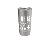 LUI È LA MIA Roccia Salmo 18:2 Design Motivazionale Bicchiere termico in acciaio inox doppia parete