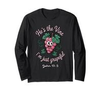 Lui è la vite. Sono solo Grapeful John 15:5 Maglia a Manica