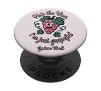 Lui è la vite. Sono solo Grapeful John 15:5 PopSockets PopGrip Adesivo
