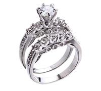 Lui e le sue fedi nuziali per lui e per la sua promessa Anniversario Set da sposa per coppie Anello di fidanzamento donna Taglia 8 Pratico e popolareUtile e pratico.