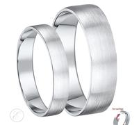 Lui e Lei 4&6mm Spazzolato Opaco Piatto Tribunale Argento Matrimonio Anelli