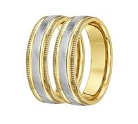 Lui e Lei 5&6mm 9ct Color Oro Due Matrimonio Anelli Fede Comoda Bande UK Marchio