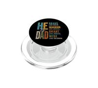 Lui è papà coraggioso guerriero intelligente saggio cristiano papà religione PopSockets PopGrip per MagSafe