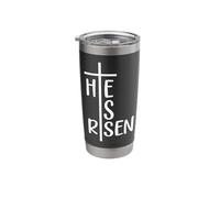 Lui è Risorto Croce - Gesù - Cristiano - Religioso - Pasqua Bicchiere termico in acciaio inox doppia parete