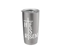 Lui è Risorto Croce - Gesù - Cristiano - Religioso - Pasqua Bicchiere termico in acciaio inox doppia parete