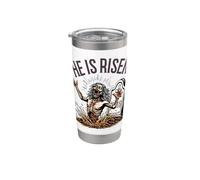 Lui è risorto Gesù Cristo Grave Heavy Metal Halloween Divertente Bicchiere termico in acciaio inox doppia parete