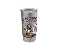 Lui è risorto Gesù Cristo Grave Heavy Metal Halloween Divertente Bicchiere termico in acciaio inox doppia parete