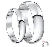 Lui & Hers Matrimonio Anelli 9ct Oro Bianco 3&5mm/4&6m Bande Uomo & Donna Set
