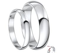 Lui & Hers Matrimonio Anelli 9ct Oro Bianco 3&5mm Bande Uomo & Donna Set Anello