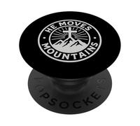 Lui muove le montagne Cristiana Croce Fede PopSockets PopGrip Adesivo